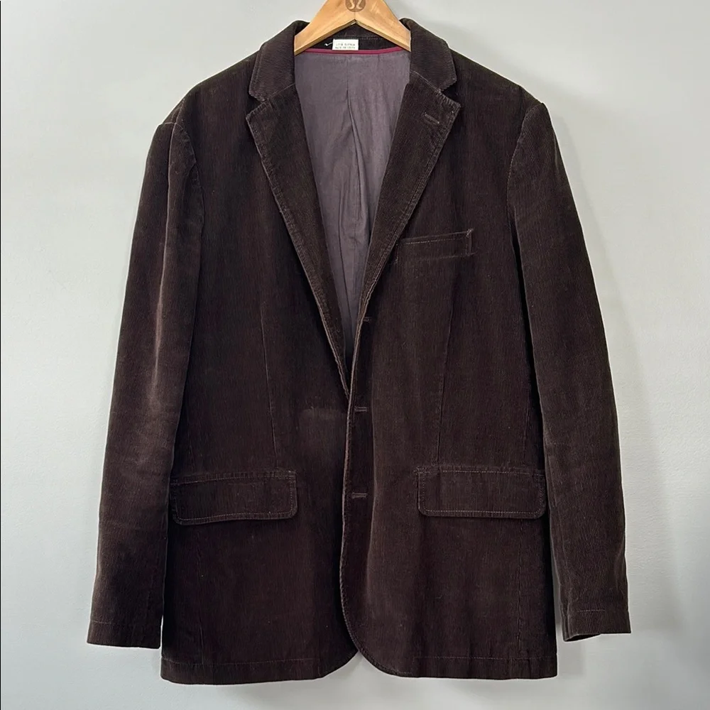 J. Crew Men’s Vintage Cord Corduroy Blazer Jacket Chocolate‎ Brown Size Large